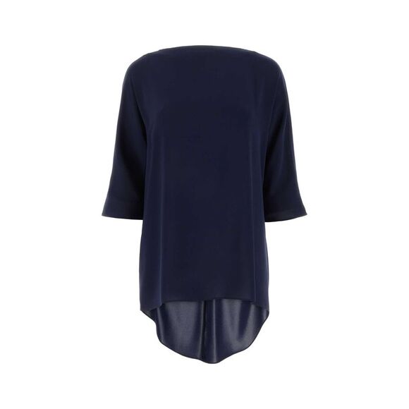 Max Mara Women Midnight Blue Triacetate Blend Ferro Blouse